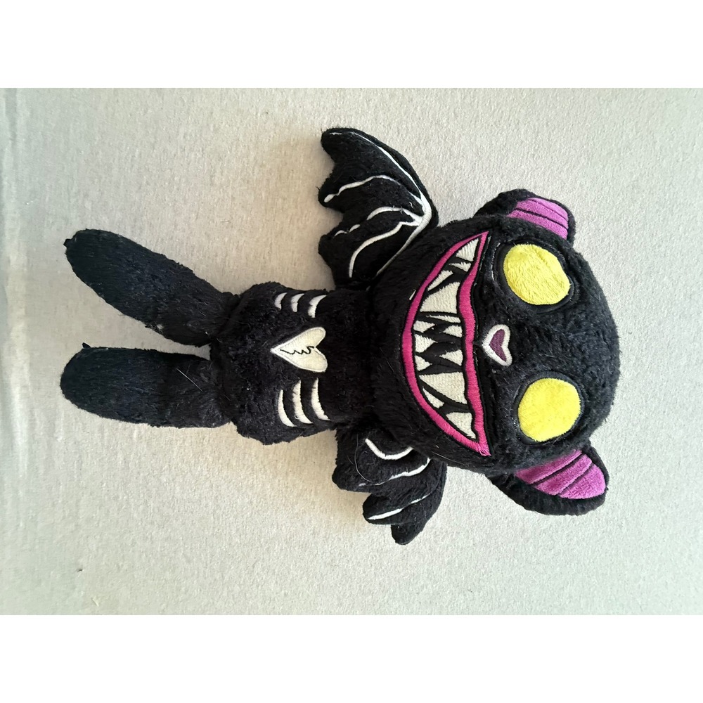 Gus Fink Studios Skeleton Bat Plush Black Gothic Emo Stuffed Animal 10 inch